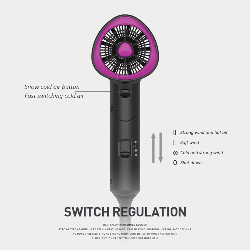 Hair Dryers Electric Salon Hair Dryer Cold Wind Negative Ionic Hair Blow Hairdryer Styling Dryer