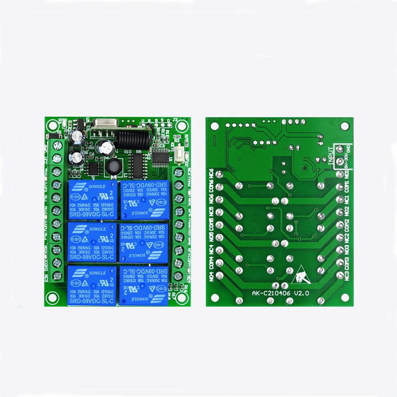 Universal Wide volta 500M DC 12V 24V 6CH Wireless Remote Control Switch Controller Radio Switch Transmitter Receiver 315/433 MHz