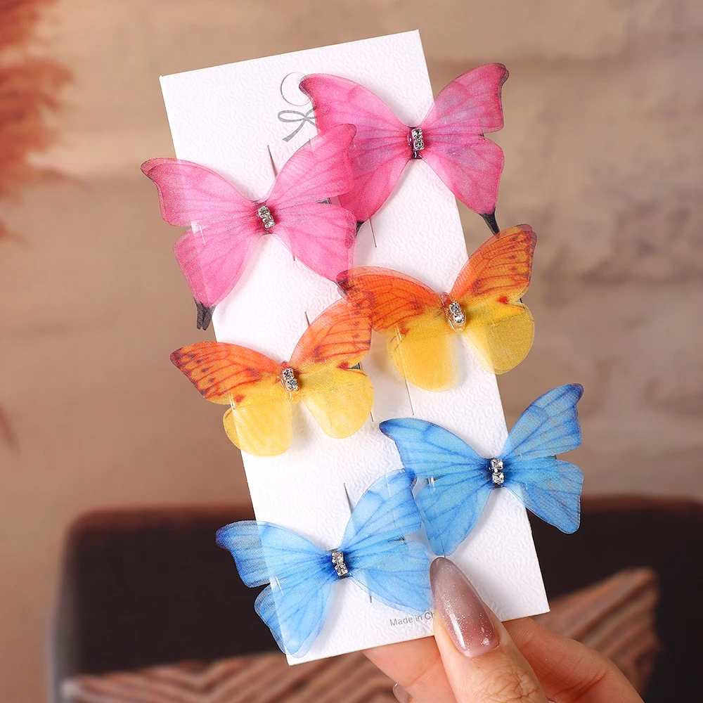 Horquillas de mariposa para niña, lazos para bebé que no daña el cabello, horquillas de Boutique súper bonitas, accesorios para el cabello de para mujer: Rosa