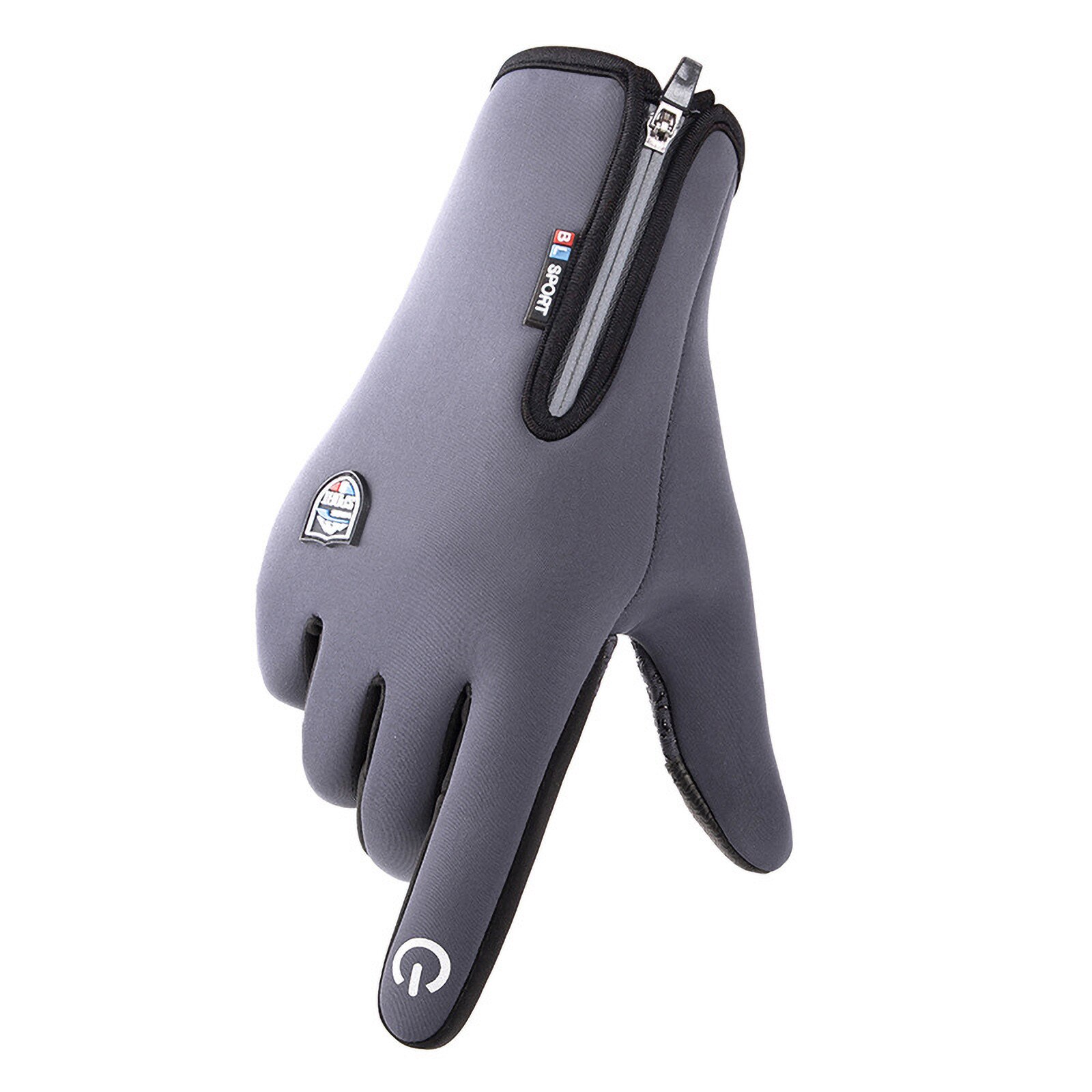 Windproof Cycling Gloves Full Finger Sport Riding MTB Bike Gloves Touch Screen Winter Autumn Bicycle Keep Warm Gloves Uniesx: Gray