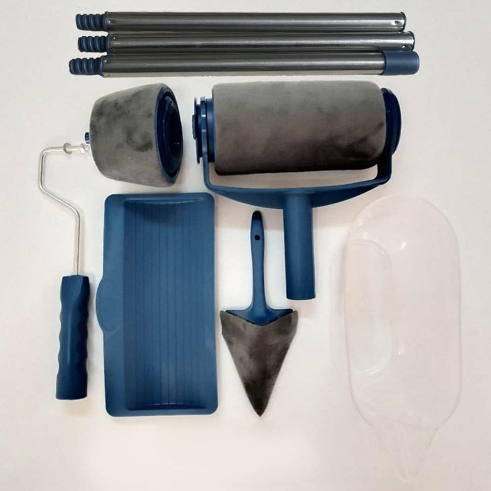5Pcs/6Pcs Multifunctional Paint Roller DIY Handle Tool Resting Tray Easy Pour Jug Corner Pad Flocked Edger Room Wall Painting: Default Title