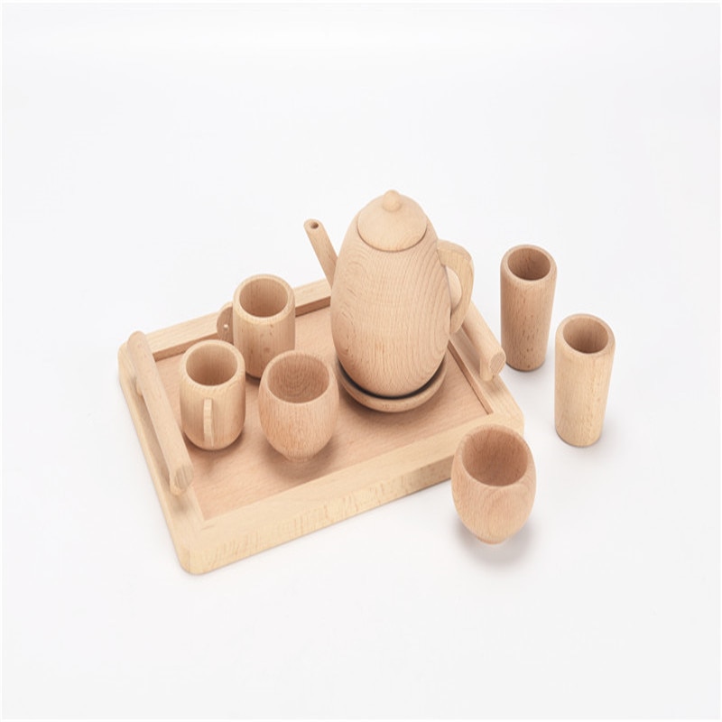 Nuovo Giocattoli In Legno Per Bambini Della Ragazza della Casa del Gioco Interattivo Giocattoli In Legno Massello Dipinto Della Cucina di Simulazione Giocattoli di Cucina Set da Tè