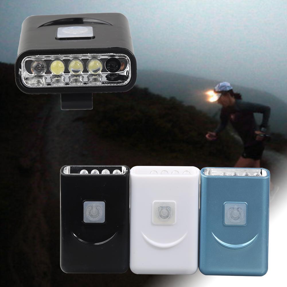 Rechargeable 5LED bright brim light head cap hat lamp USB infrared sensor XPE