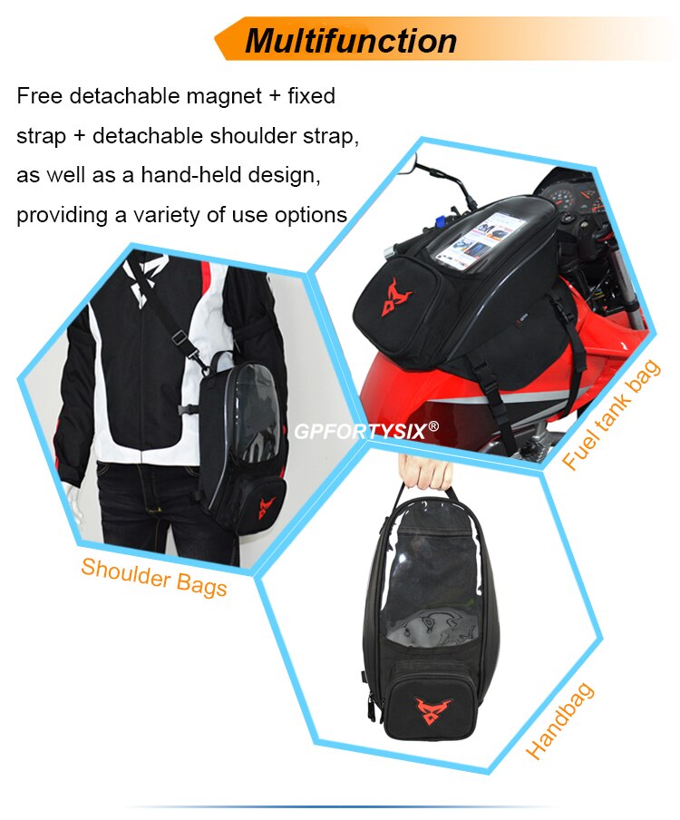 Motorcykel tank taske slung skuldertaske stor mobil skærm navigations taske vandtæt magnetisk motorolie brændstoftank taske