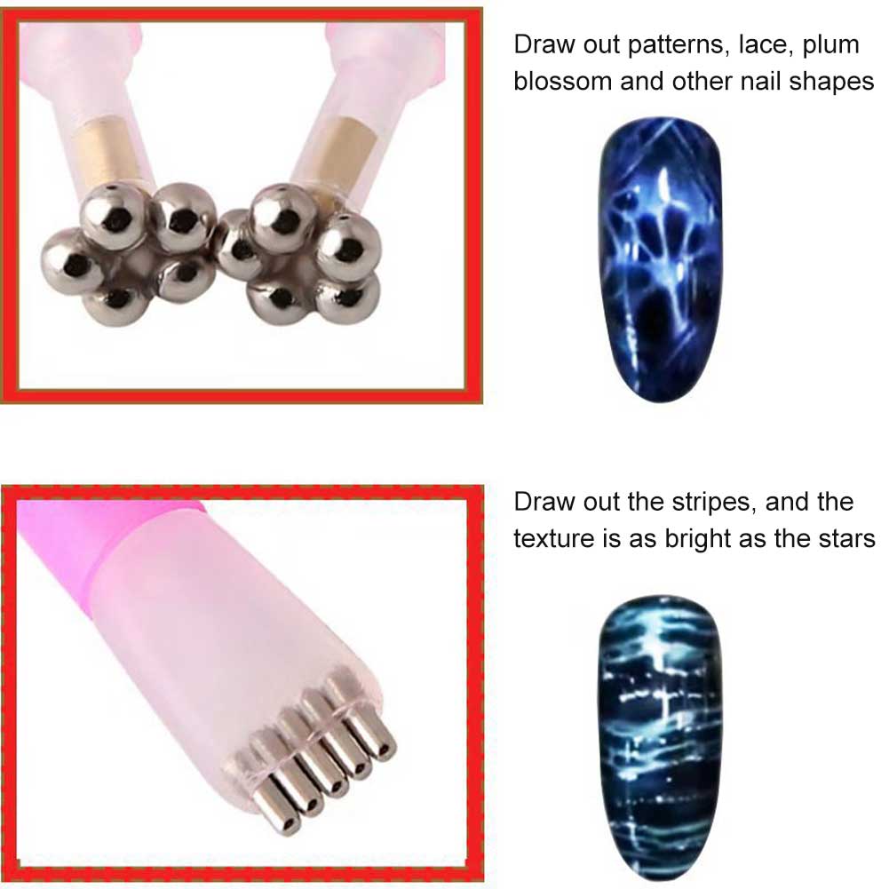 Magnetic Stick Nail Art Double Head Home Salon Manicure Tools Magnetic Stick Gel Polish 13cm Portable Magnetic Stick L0715