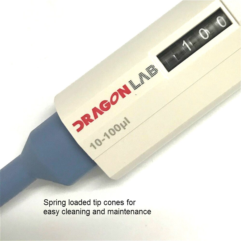 Mechanical Pipette-TopPette Dlab Single-channel Adjustable Pipette Dragon lab Pipettor Pipet 10-100 ul Get Tips 200 Pcs