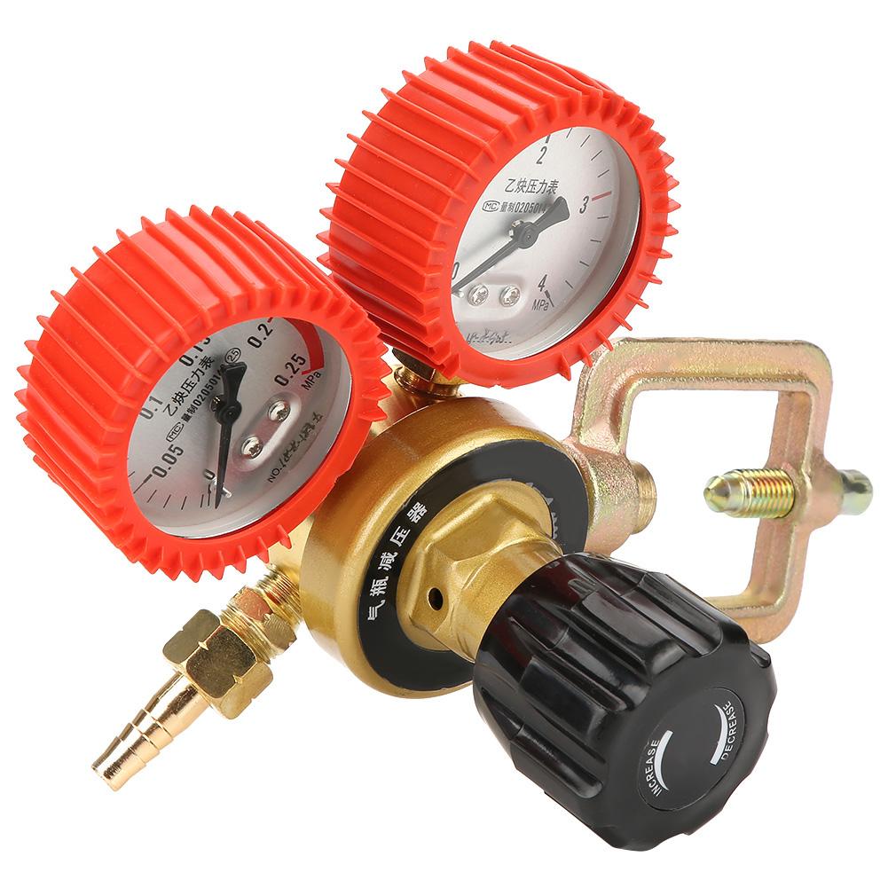 0.01-0.15MPa Acetylene Gas Pressure Reducer Air Flow Regulator Gauge Meter Shockproof Mini Household