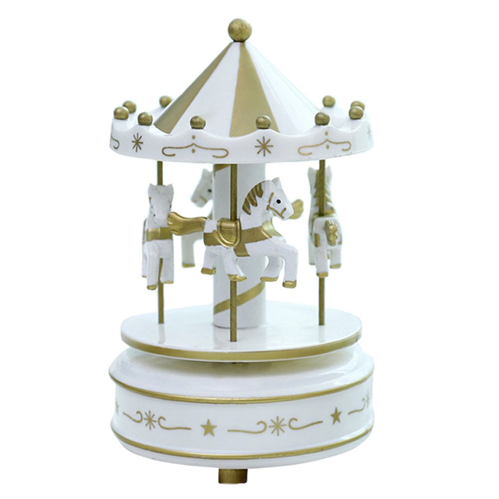 Romantic Carousel Horse Music Box Toy Artistic Wooden Carousel Music Boxes SMD66: Color 7