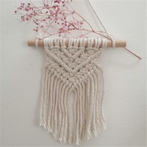 Macrame Wall Hanging Tapestry Handmade Cotton Woven Nordic Backdrop Boho Kids Room Home Decoration Wedding Photo Props: n