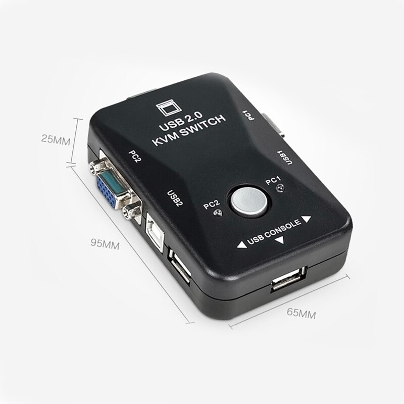Usb Kvm Switch 2 Port Vga Svga Switch Box Usb 2.0 Kvm Muis Switcher Toetsenbord 1920*1440 Vga Splitter doos Sharing Switch
