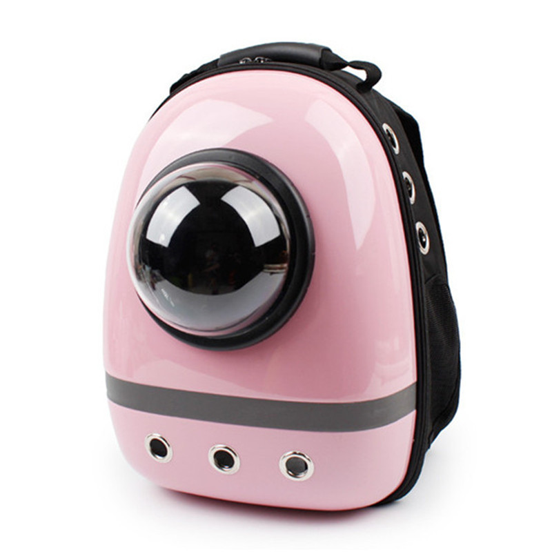 Mochila de cápsula espacial de astronauta, bolsa de transporte transpirable al aire libre para perros pequeños Gato, bolsa de viaje para cachorros: Pink