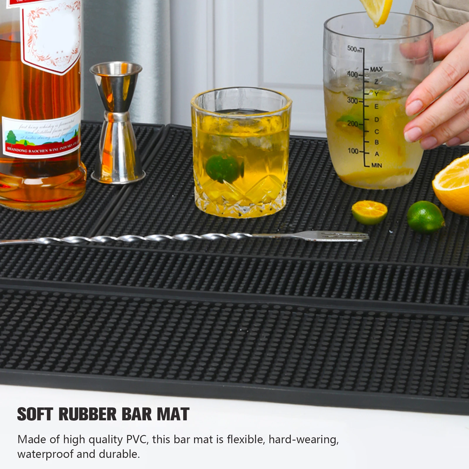 Bar matt Gummi Kaffee Bar Matten Anti-Rutsch-PVC-Tasse matt wasserdichte hitze beständige Abfluss matt für Bar Cafe Barista Cocktail Barkeeper