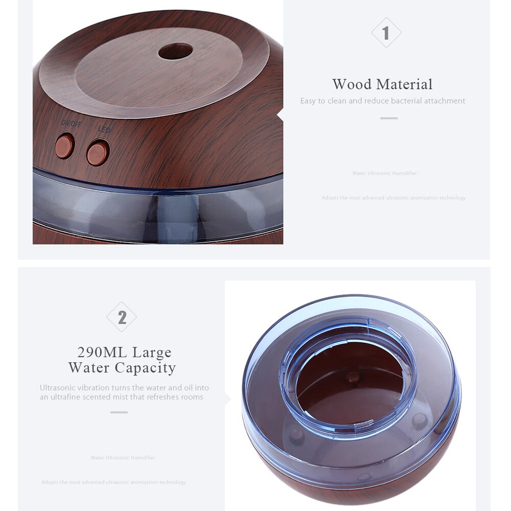 Mini Portable Wood Grain Air Humidifier USB Desktop Home Bedroom Supersonic Aroma Diffuser Air Purifier
