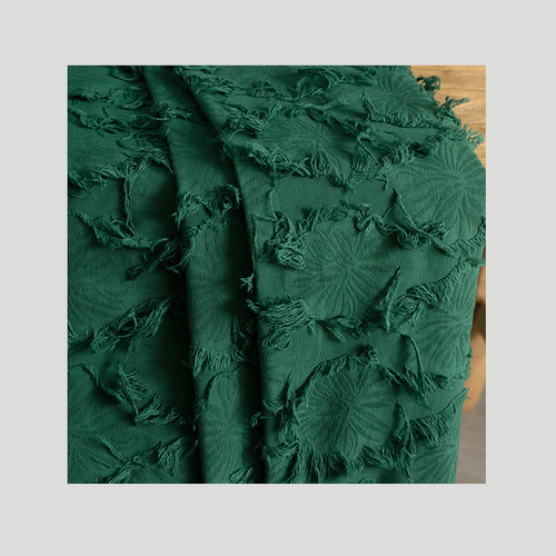 Katoenen En Linnen Tas Met Kwastjes Diy Stof Linnen Jacquard Donkere Bloem Handgesneden Jas Rok Kleding Stof