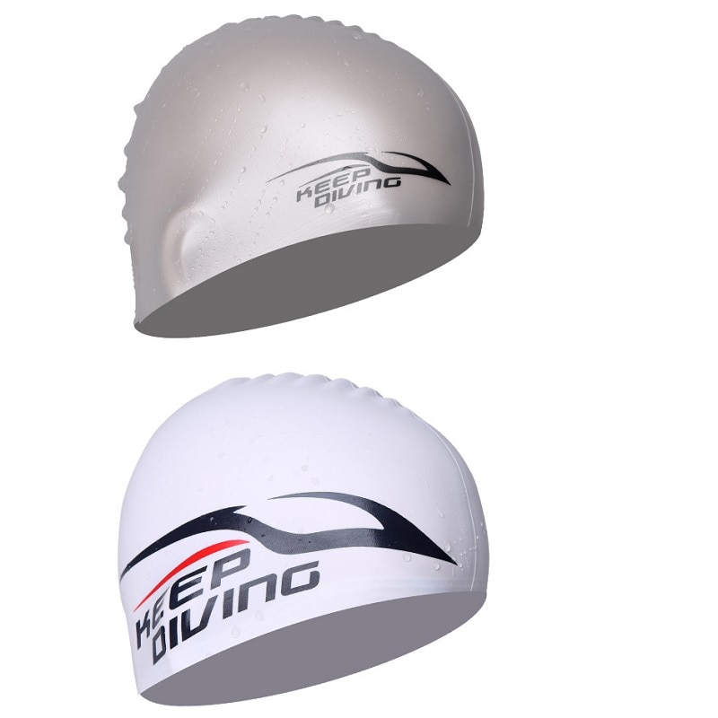 De silicona tela de poliuretano impermeable proteger las orejas Pelo Largo deportes gorro de piscina de natación de 3D forma ergonómica gorras de natación