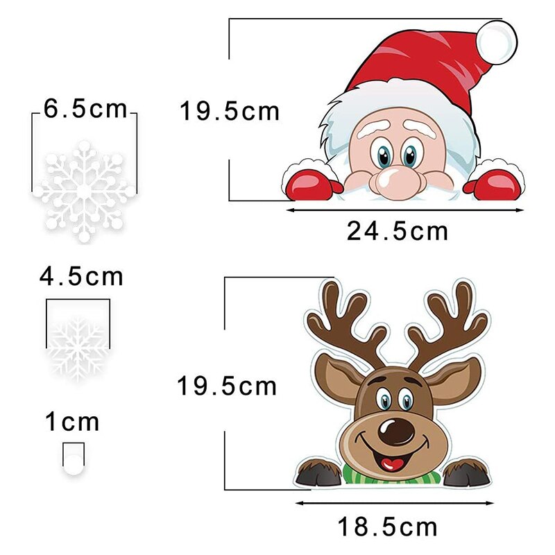Aftagelige juleklistermærker dobbeltsidet snefnug elektrostatisk glas klistermærker xmas vindue tapet dekoration væg klistermærker