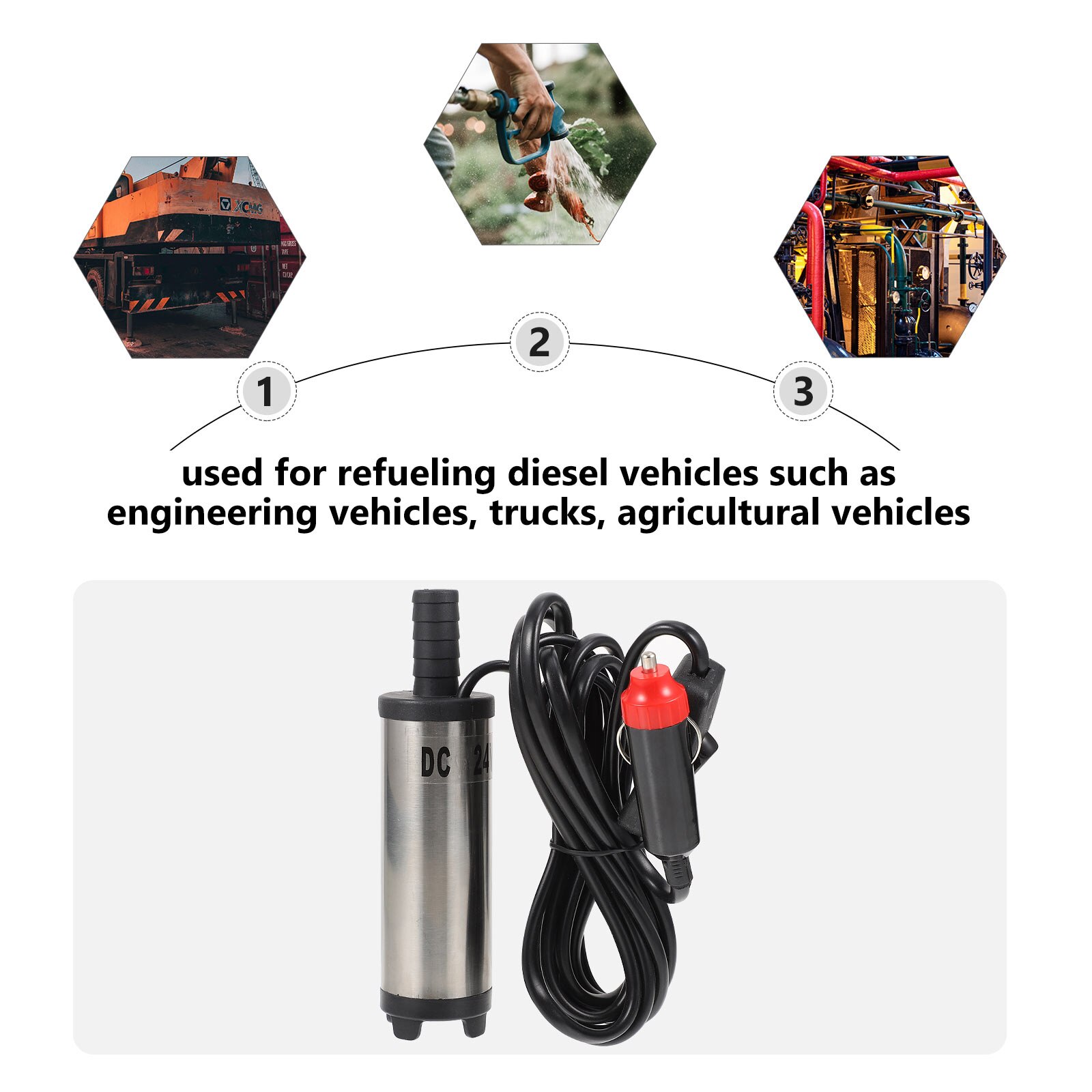 24V 12V Dc Rvs Elektrische Pomp Diesel Fuel Water Olie Auto Camping Vissen Submersible Transfer Pomp 8700r/Min