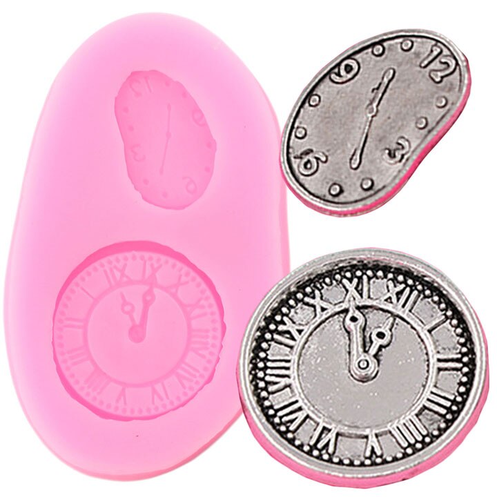 Moldes de silicone para borda de bolo, molde de relógio para borda de bolo, forma de fondant, ferramentas de decoração de bolos, argila doce, moldes de chocolate: CD503