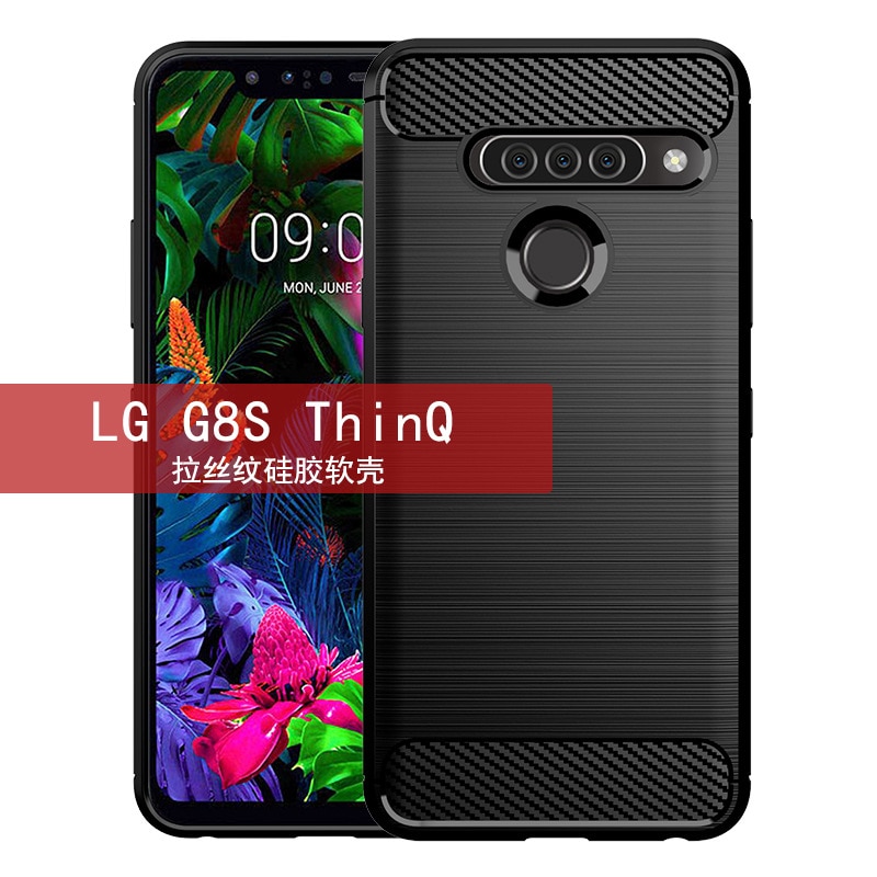 Für LG G8S ThinQ Fall Weichen Carbon Telefon Fall Für LG G8S ThinQ Stoßfest Volle Schutz Silikon Stoßstange