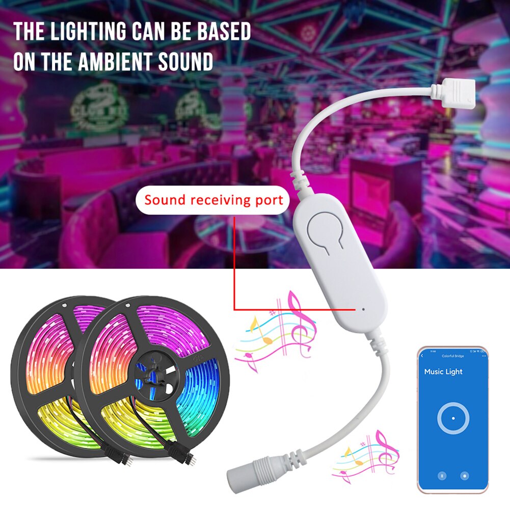 Smart Life WiFi LED Strip Lamp RGB Music Remote Controller for Alexa Google