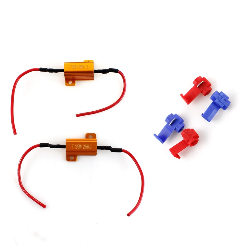Resistencia de carga Canbus Universal para coche, Protector para luz LED de intermitente, fijo, Error, parpadeo rápido, 2x25W, 25ohm, 7443 WY21W W21W 7440