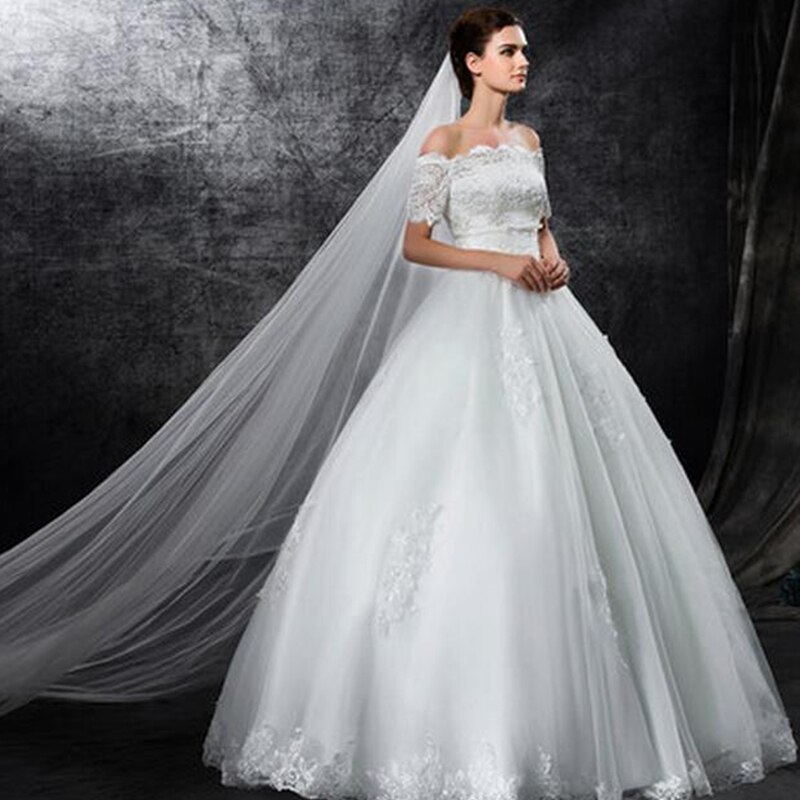 Velo de novia barato con peine para mujer, cola larga de catedral y peines para novia, 3m de largo,