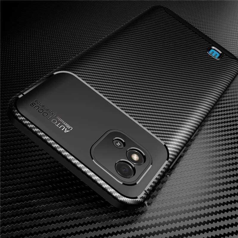 Realmi – Coque de protection antichoc en Silicone, Texture Fiber de carbone, pour Realme C11 ,