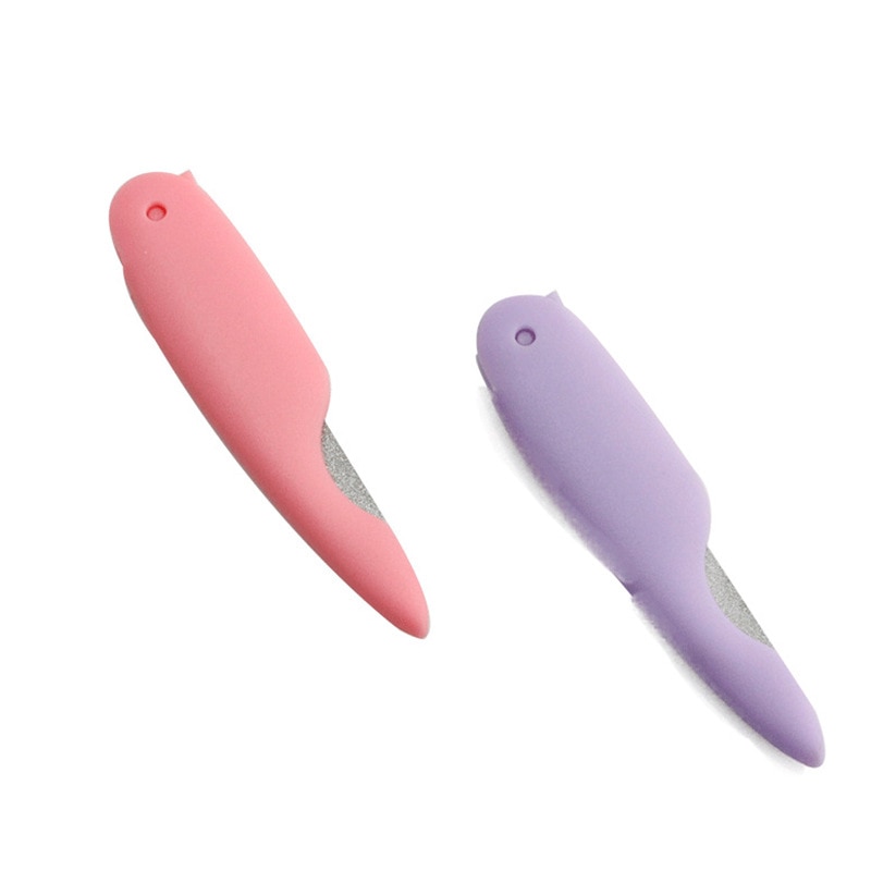 1Pcs Cartoon Folding Nail File Metalic Stainless Steel Fold Purple Cuticle Lime A Professionel Tool Files Random Color