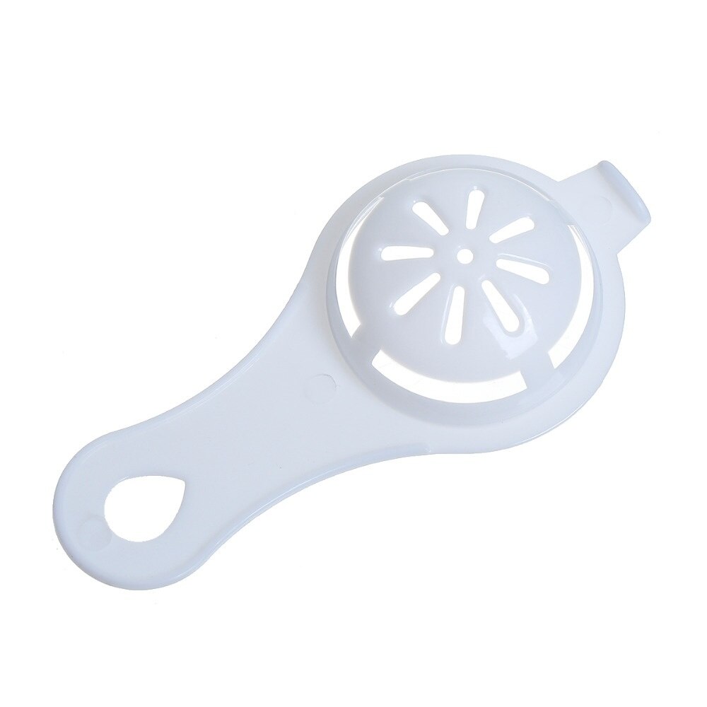 1 stuk plastic witte dooier ei scheider verdeler keukenaccessoires kook bakgereedschap zeefgadget filterhouder keukengereedschap: Wit