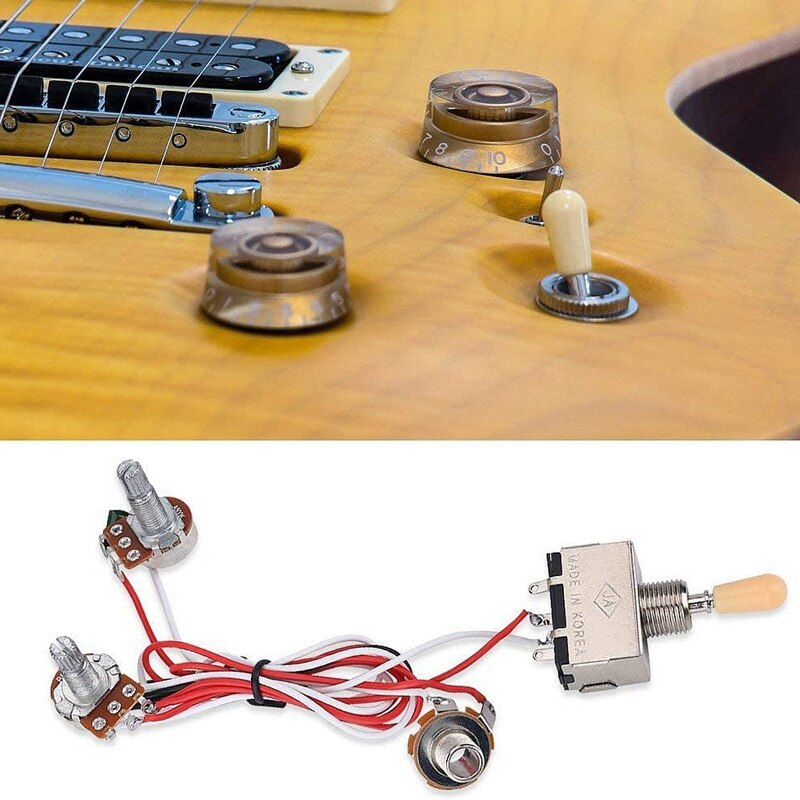 Guitar Wiring Harness Prewired 3 Way Toggle Switch for LP Electric Guitar with 2 Humbuckers for Les Paul Guitar