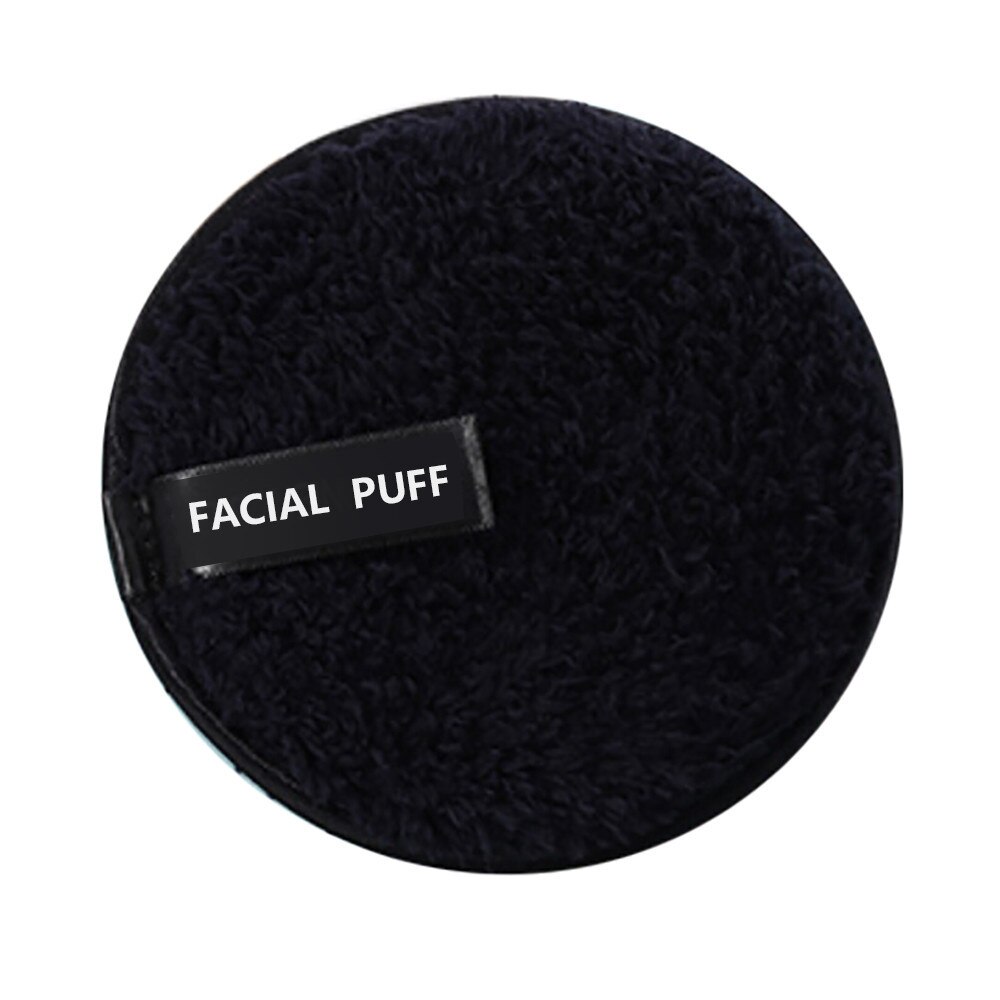 Make up remover promotes healthy skin Microfiber Cloth Pads Remover Towel Face Cleansing Makeup Lazy cleansing powder puff: Black