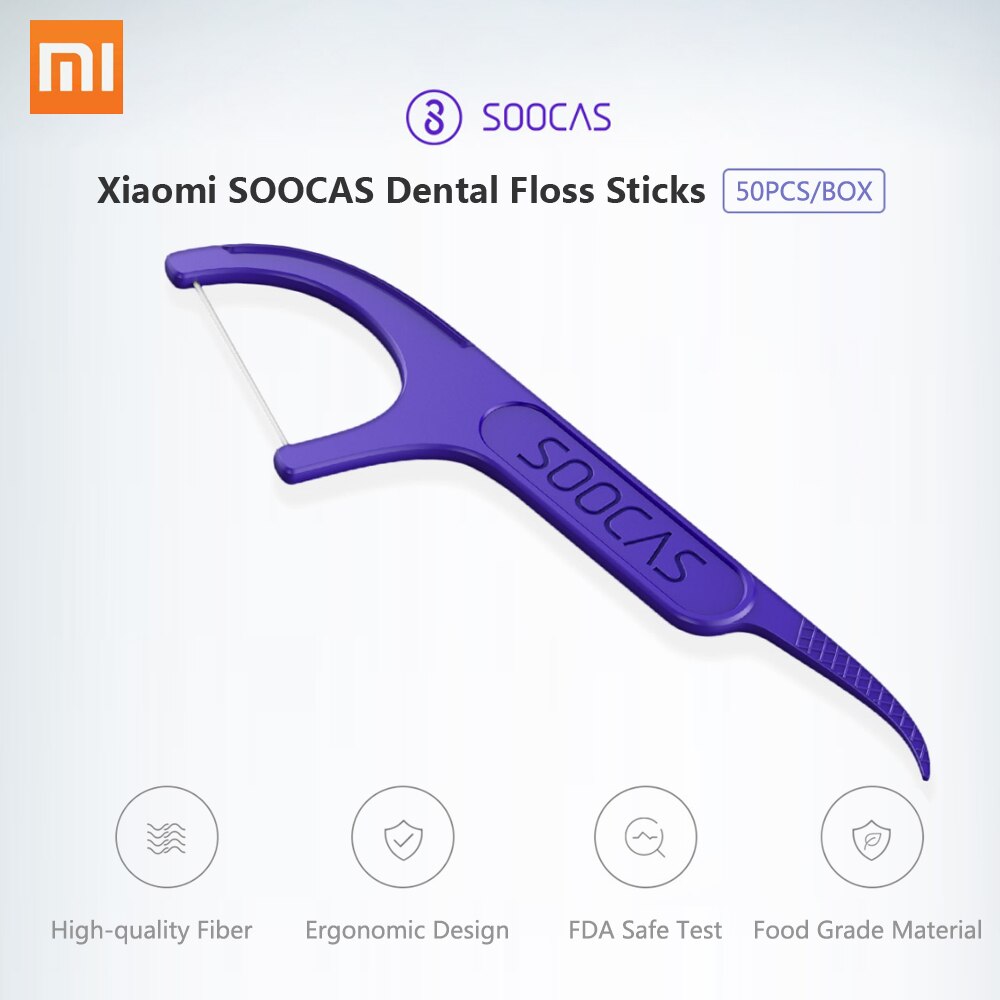 Xiaomi Soocare Dental Foss Pick Teeth Tooth Toothpicks Stick Oral Care Ergonomic FDA Testing Food Grade 50pc/box