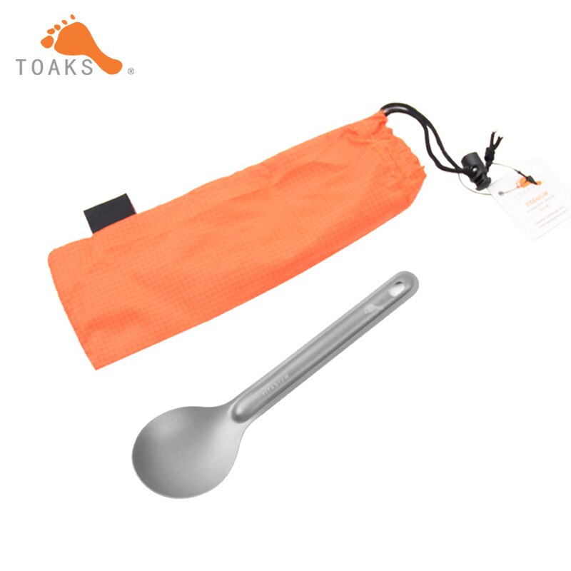 Todois talheres de titânio 165mm, talheres de titânio ultraleve portátil, colher de titânio puro para acampamento, utensílios de praia, 11g