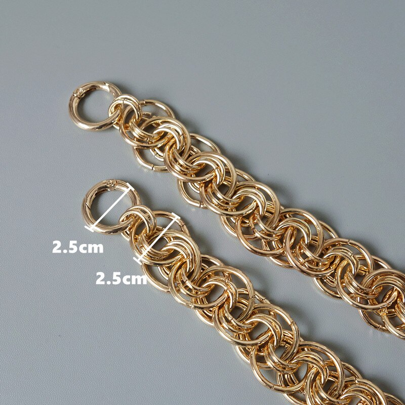 Nova moda bolsa feminina acessório peças destacáveis corrente de substituição metal dourado liso alça de ombro feminina alça de ombro