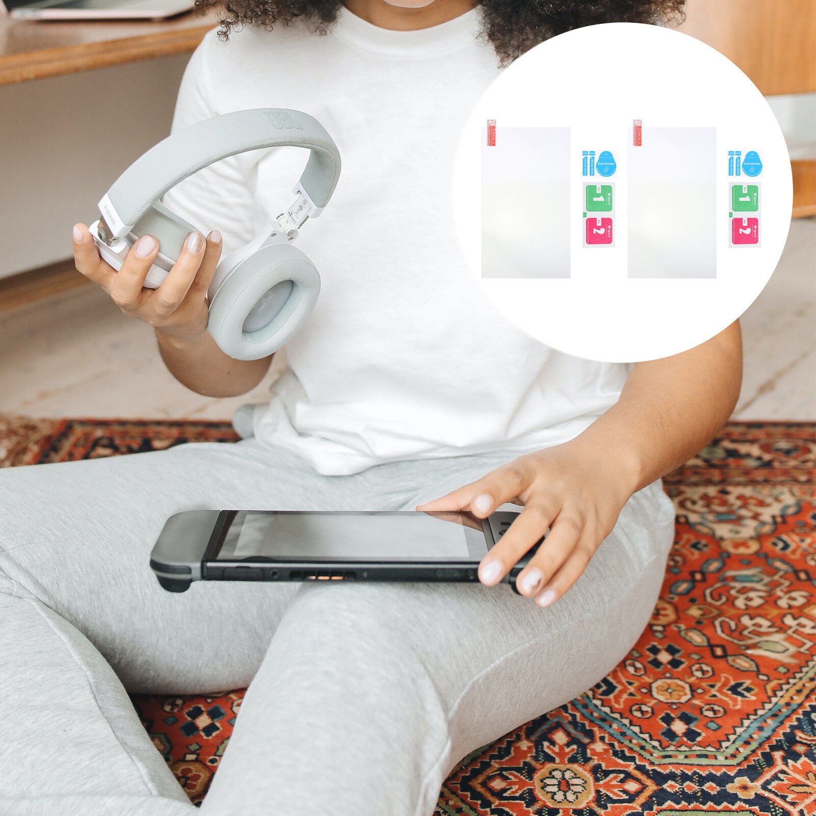 2Stck Konsole Bildschirm Schutz Kompatibel Für Schalter OLED Gehärtetem Glas Film