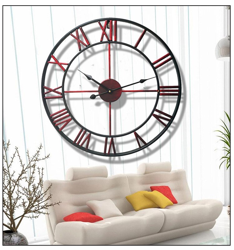 Wall Watch European Style Iron Clock Retro Clock Home Decoration Wall Clock European Retro Style Independent