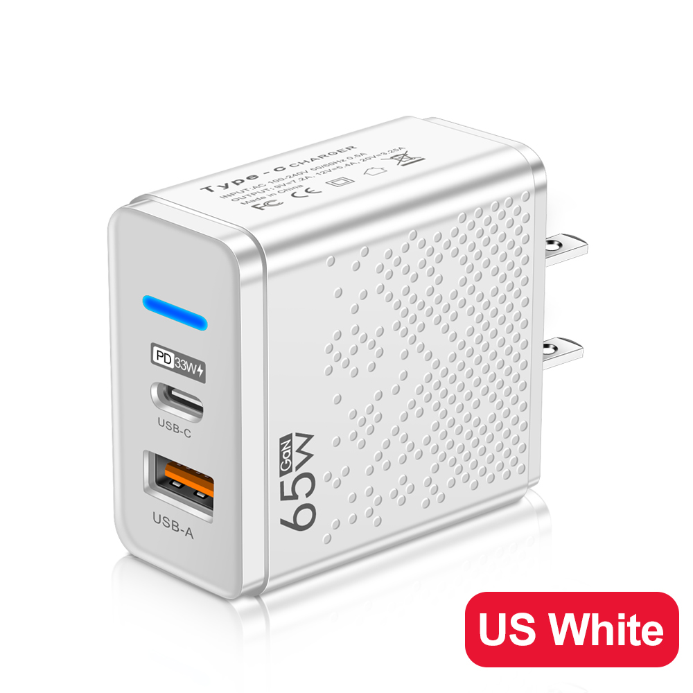65W GaN Charger EU US Plug Adapter Laptop Fast Charging For iPhone USB Type C Quick Charger Mobile Phone USB Charger: CH
