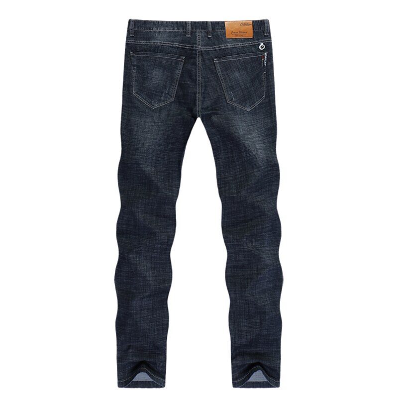 Jeans mænd forretning afslappet klassisk direkte lige sort ultratynd blød åndbar lang bukser forretningsmand herrer jeans