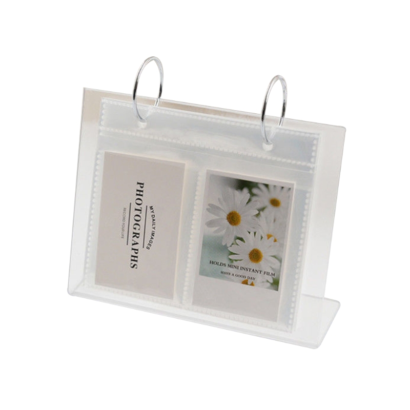 Tabletop Flip Photo Frame Photo Album 68 Pockets Desk Calendar Album Mini Poster Frame Acrylic Display Sign Holder: 8.9x6.5cm