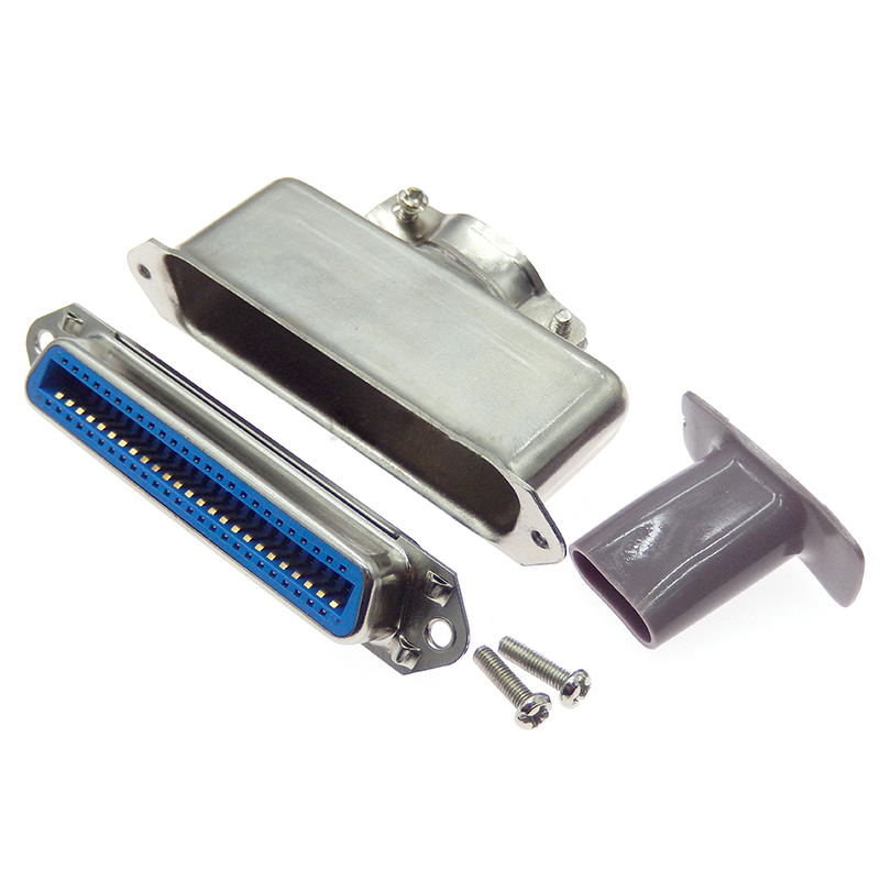 57 Series Centronics Connector Male Female CN14/24/36/50P Ribbon Computer Printer Cable Mount Adapters with Mental Cover