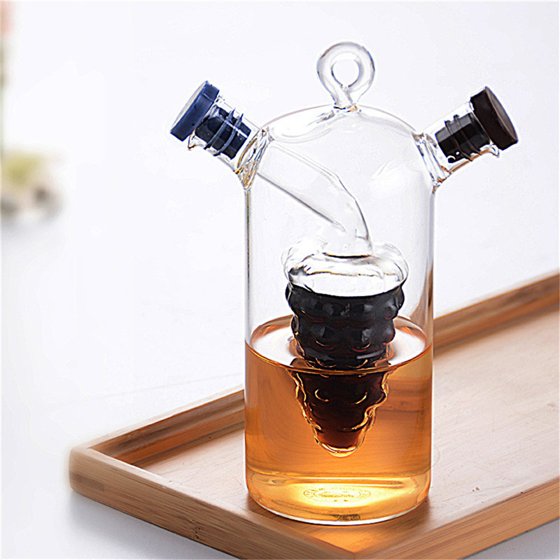 Decantador de doble capa para vino y especias de cocina botella de almacenamiento de galss frasco de almacenamiento de condimento de aceite