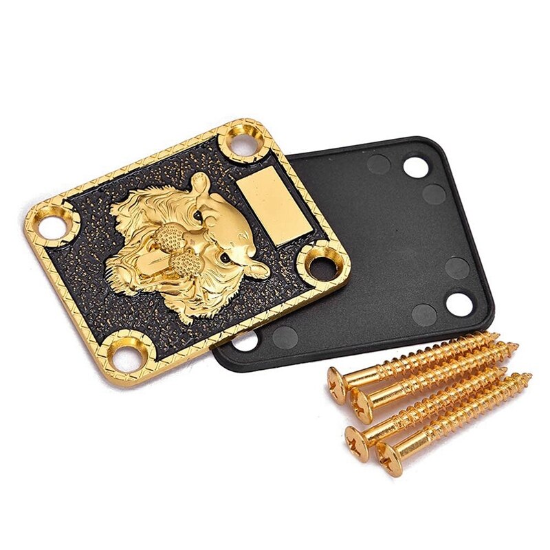 Gitara metalowa szyjka ze stopu cynku głowa tygrysa gitara szyja wzmacniająca płyta z 4 śrubami robić gitar elektrycznych Strat Tele