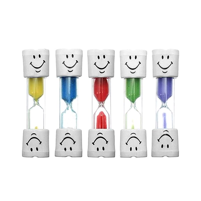 Children Kids Tooth Brushing Timer 2 Minutes Smiling Face Sandglass Hourglass Make children love brushing their teeth Of: red