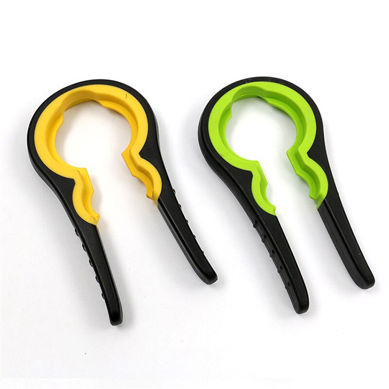 4 In 1 Pro Kalebas Vorm Pot Glazen Deksel Fles Cap Opener Twist Keuken Tool Blikopener: YELLOW