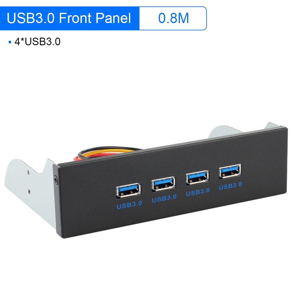 4 Ports USB 3.0 Hub USB 3.0 Front Panel 5.25 inch Computer Case CD ROM Drive Bay Front Panel FDD Bracket for PC Desktop