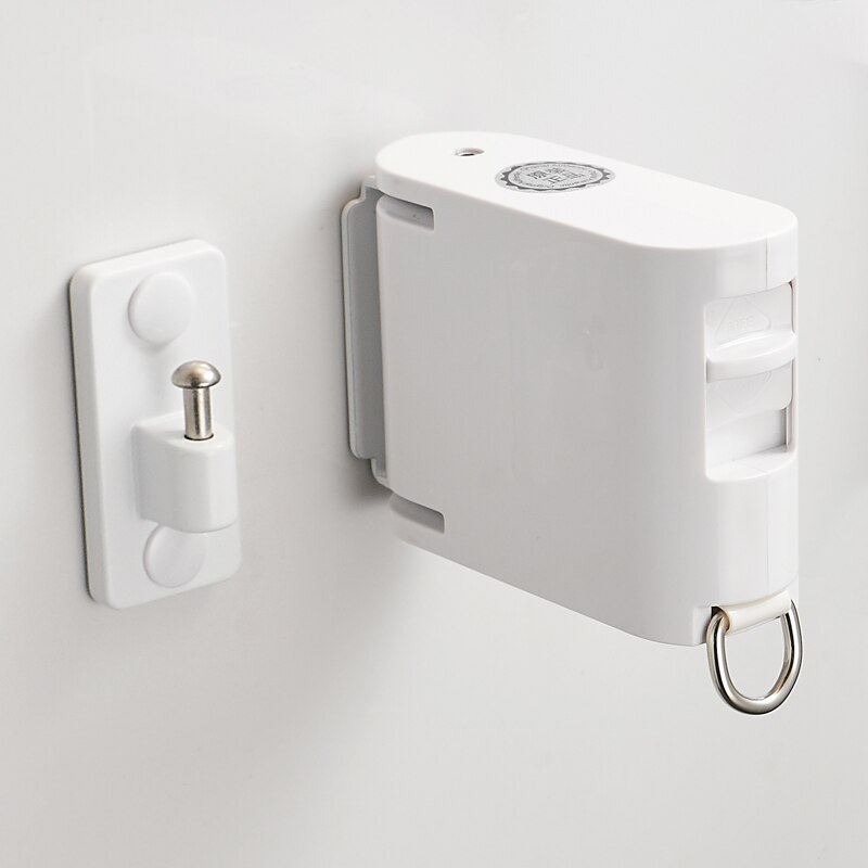 Indoor Invisible Clothesline with Hanger Hole Retractable Clothesline Rope Drying Rack Wall Mount Balcony Laundry Clothes Line