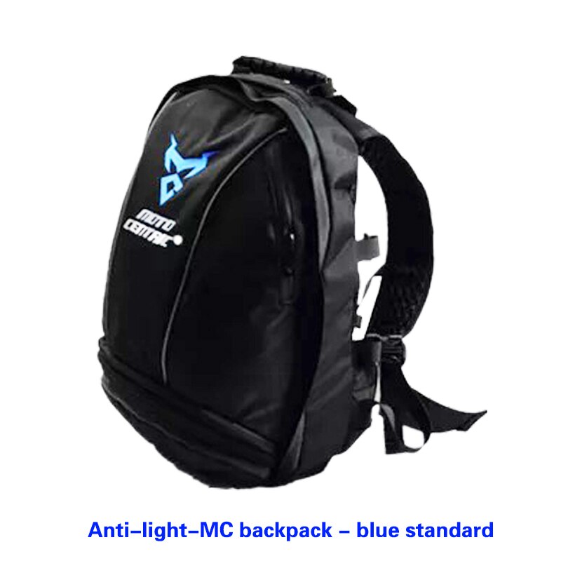 Bolsa trasera para motocicleta, mochila multifuncional duradera para asiento trasero de motocicleta, de alta capacidad, nueva: blue logo