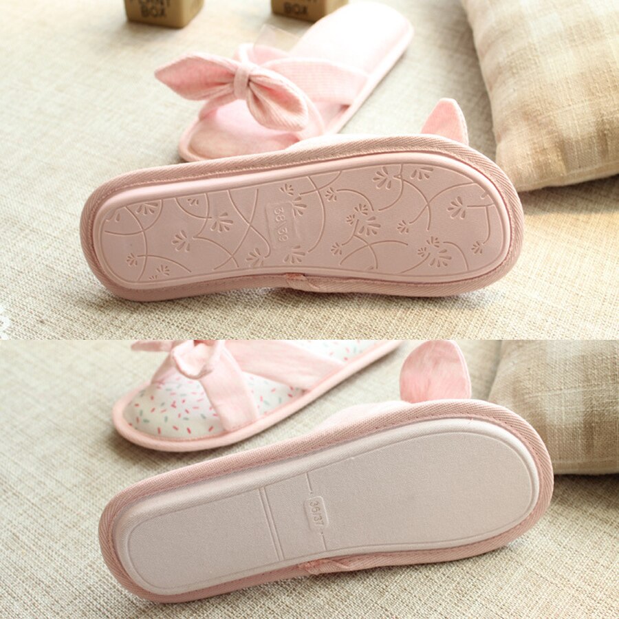 Lcizrong lente katoenen schattige huispantoffels voor dames met vlinderknoop, zoete comfortabele pantoffels, antislip familiepantoffels voor dames