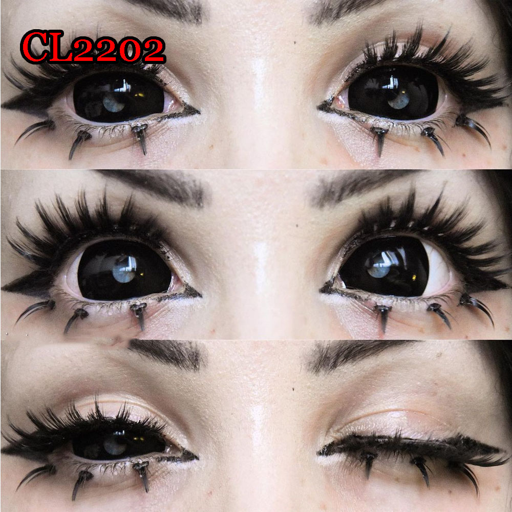 Hotsale 2pieces Pair Black Sclera Contact Lens Cos Grandado