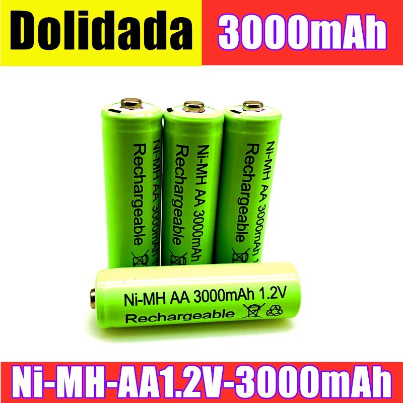 Aa-batterij 3000 mah oplaadbare batterij ni -mh 1.2 v aa-batterij, geschikt voor zaklamp, afstandsbediening, speelgoed, elektrisch scheerapparaat, enz.